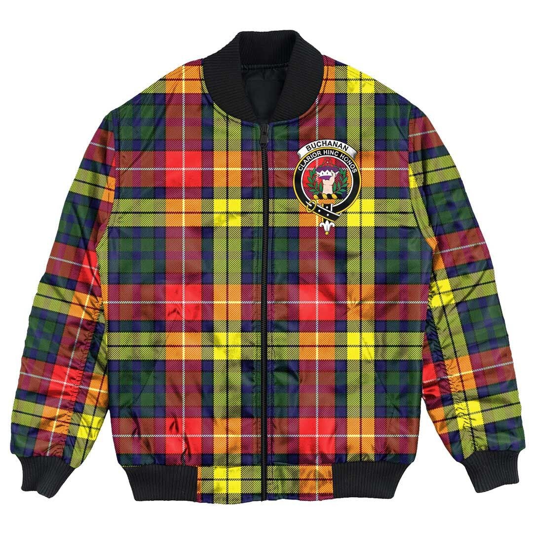 Clan Buchanan Modern Tartan Crest Bomber Jacket HZ15 Buchanan Modern Tartan Tartan Bomber Jacket   