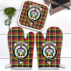 Clan Buchanan Modern Tartan Crest Oven Mitt And Pot Holder (2 Oven Mitts + 1 Pot Holder) ME54 Clan Buchanan Tartan Today   