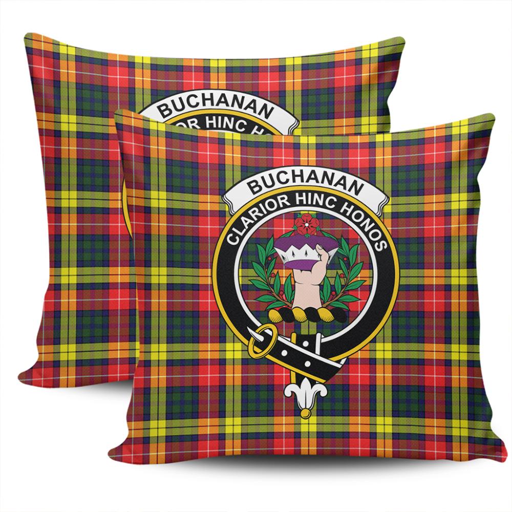 Clan Buchanan Modern Tartan Crest Pillow Cover CN46 Clan Buchanan Tartan Today   