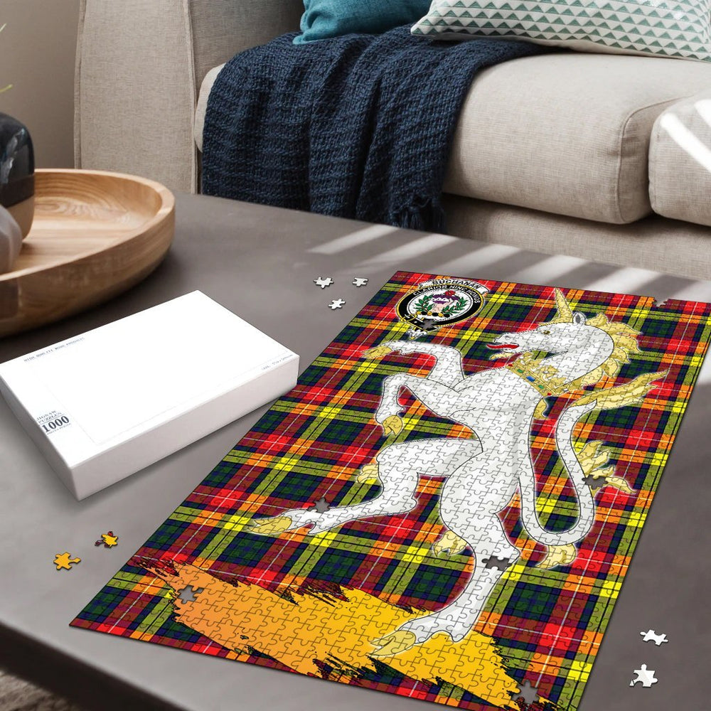Clan Buchanan Modern Tartan Crest Unicorn Scotland Jigsaw Puzzles Gift For Family UO58 Clan Buchanan Tartan Today   