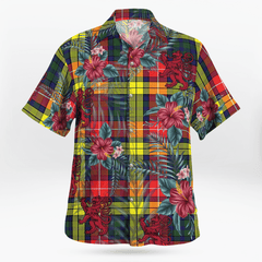 Clan Buchanan Modern Tartan Scottish Lion Hawaiian Shirt RW76 Buchanan Modern Tartan Tartan Hawaii Shirt   