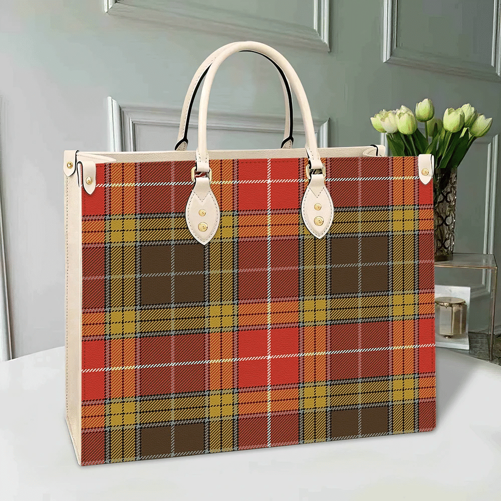 Clan Buchanan Old Set Tartan Leather Bag AZ22 Clan Buchanan Tartan Today   