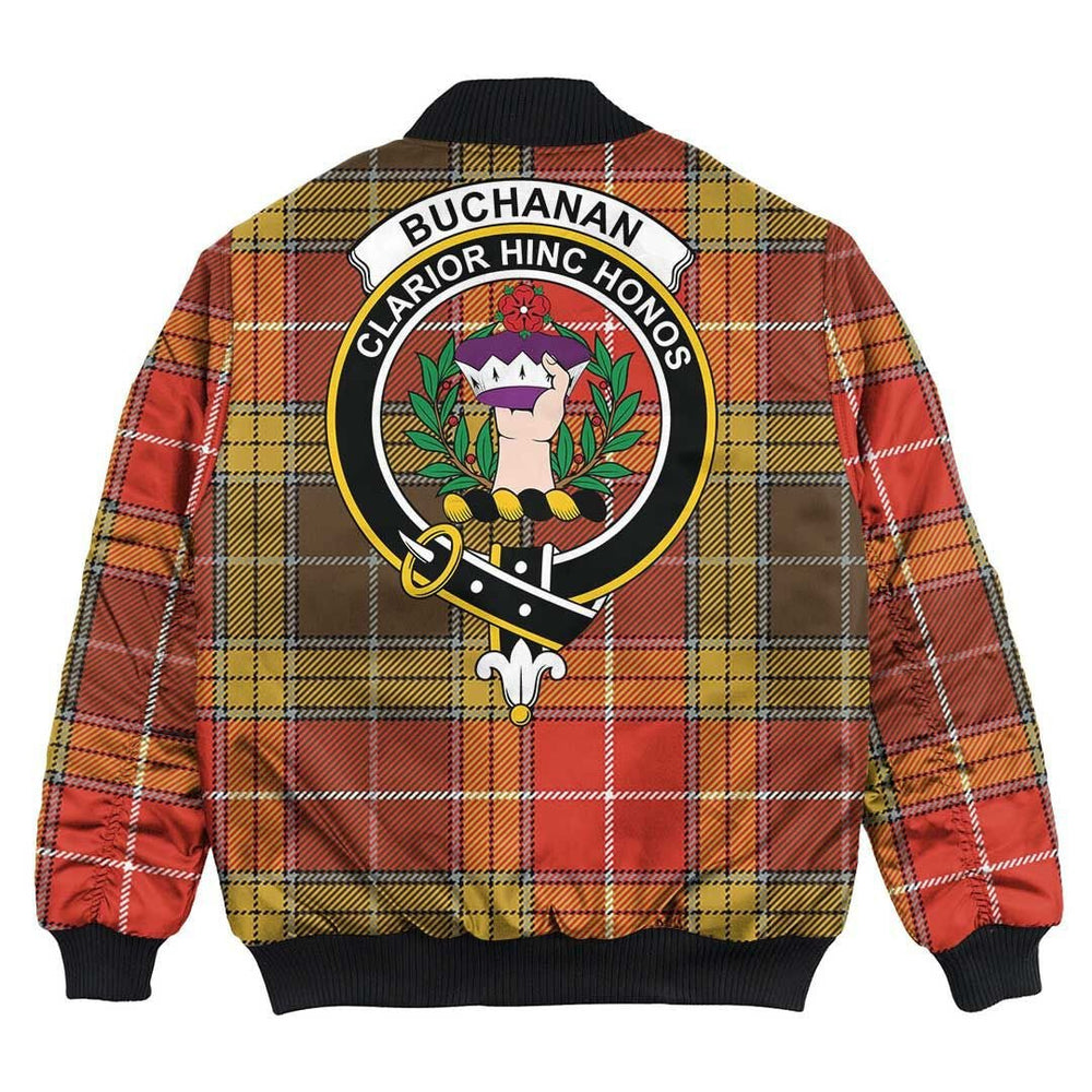 Clan Buchanan Old Set Weathered Tartan Crest Bomber Jacket RD58 Buchanan Old Set Weathered Tartan Tartan Bomber Jacket   