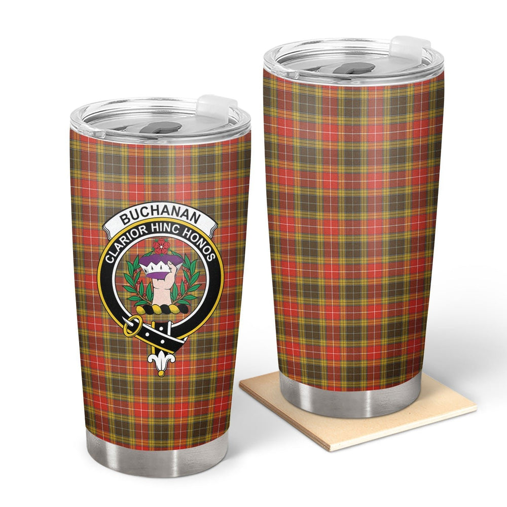 Clan Buchanan Old Set Weathered Tartan Crest Tumbler DM10 Clan Buchanan Tartan Today   