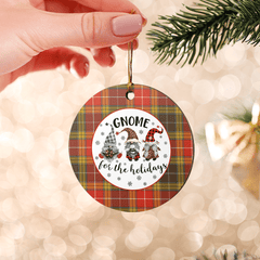 Clan Buchanan Old Set Weathered Tartan Gnome Round Ceramic Ornament SI55 Buchanan Old Set Weathered Tartan Tartan Christmas   