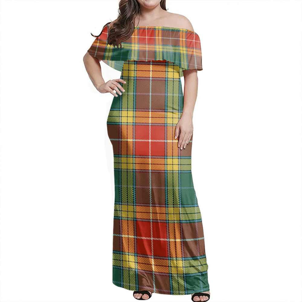 Clan Buchanan Old Set Weathered Tartan Hawaii Dress DE75 Clan Buchanan Tartan Hawaii Dress   