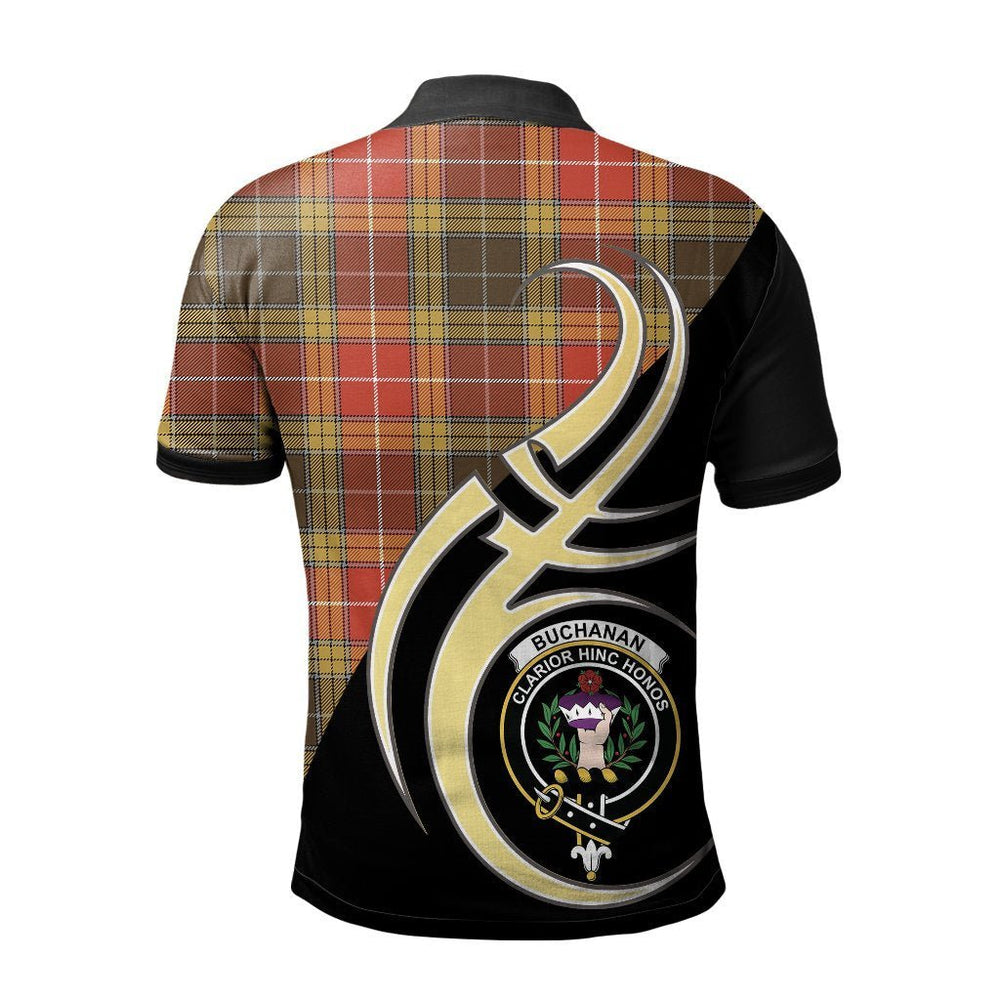 Clan Buchanan Old Set Weathered Tartan Polo Shirt - Believe In Me Style JG25 Buchanan Old Set Weathered Tartan Tartan Polo   