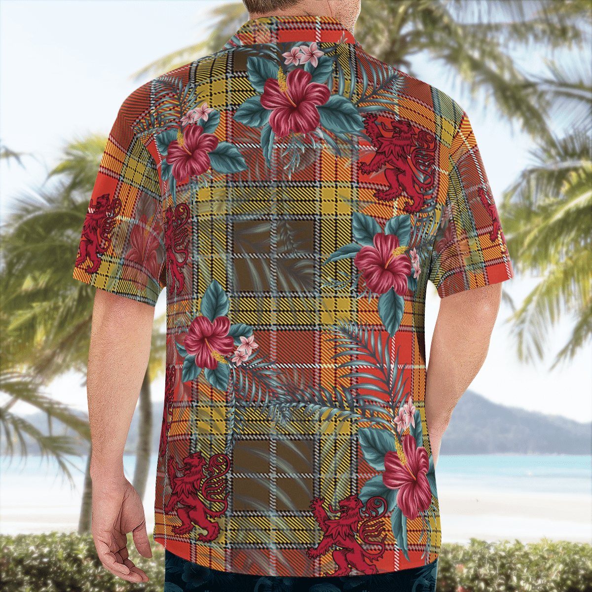 Clan Buchanan Old Set Weathered Tartan Scottish Lion Hawaiian Shirt GQ62 Buchanan Old Set Weathered Tartan Tartan Hawaii Shirt   