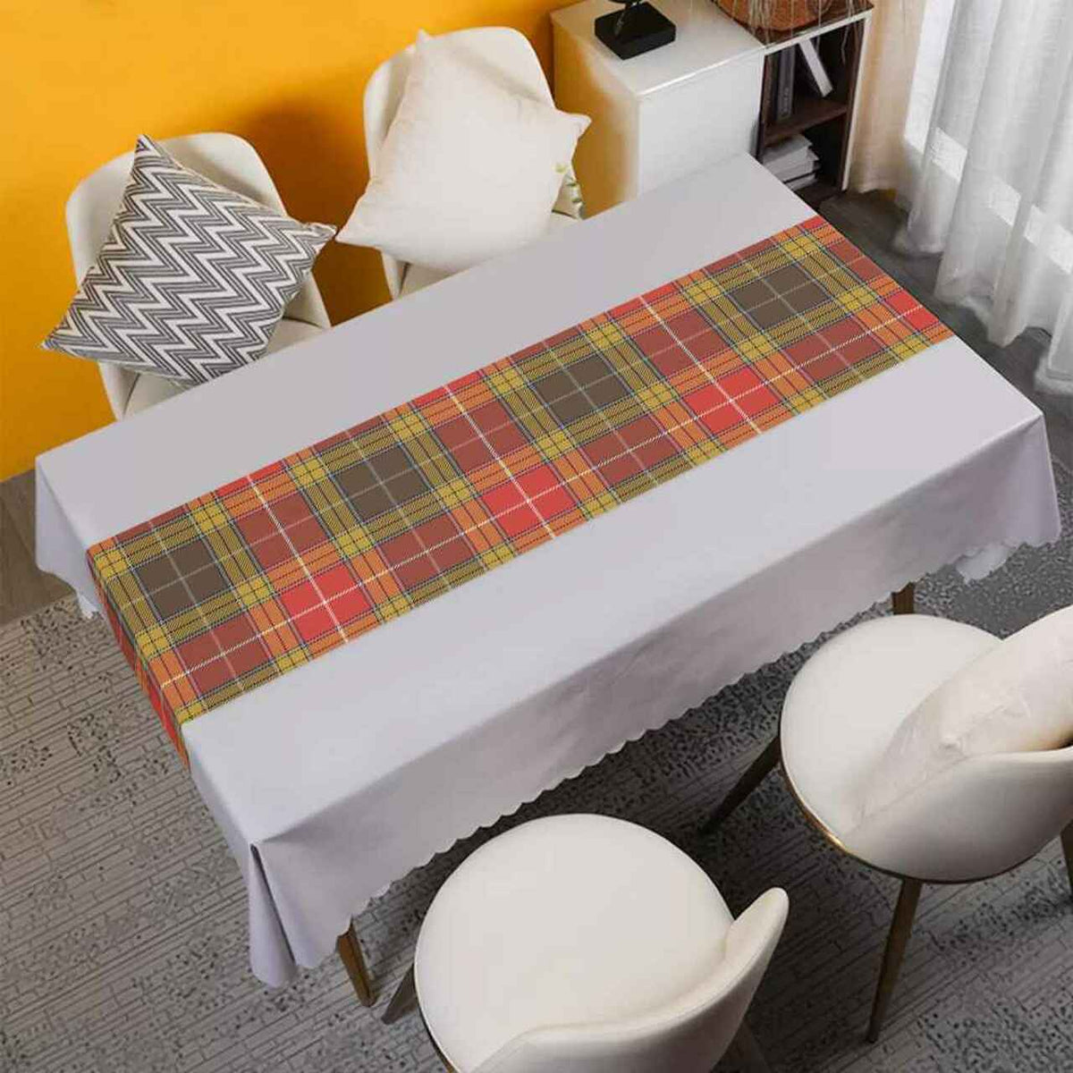 Clan Buchanan Old Set Weathered Tartan Table Runner Cotton VP97 Buchanan Old Set Weathered Tartan Tartan Table Runner   