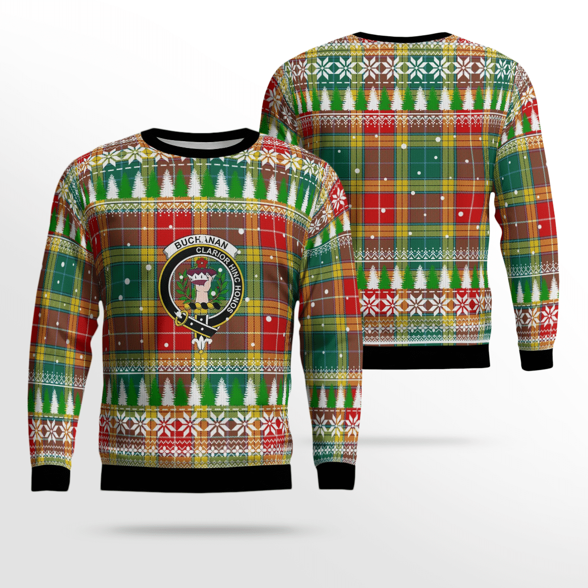 Clan Buchanan Old Sett Crest Tartan Christmas Ugly Sweater PE46 Buchanan Old Sett Crest Tartan Tartan Ugly Sweater   
