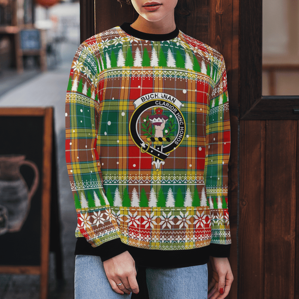 Clan Buchanan Old Sett Crest Tartan Christmas Ugly Sweater PE46 Buchanan Old Sett Crest Tartan Tartan Ugly Sweater   