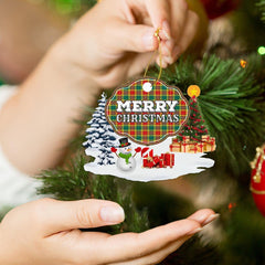 Clan Buchanan Old Sett "Merry Christmas" Tartan Acrylic Ornament PA20 Buchanan Old Sett Tartan Tartan Christmas   