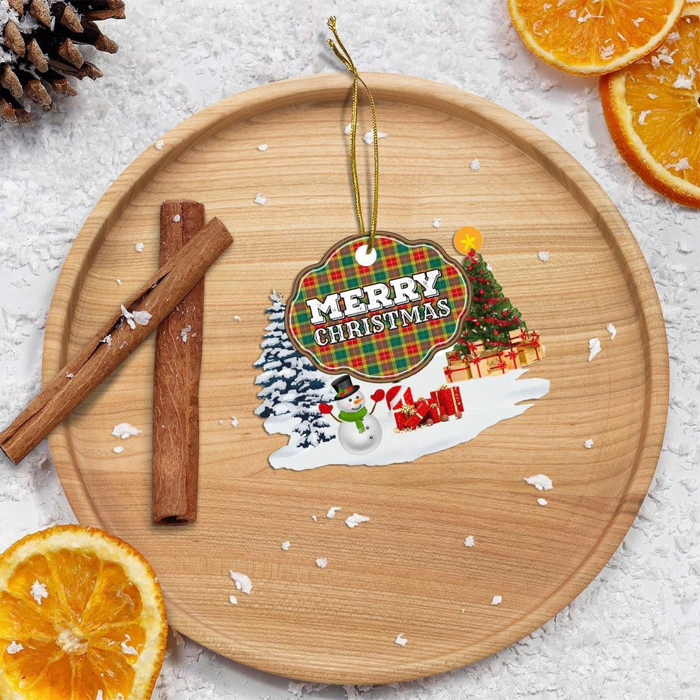 Clan Buchanan Old Sett "Merry Christmas" Tartan Acrylic Ornament PA20 Buchanan Old Sett Tartan Tartan Christmas   