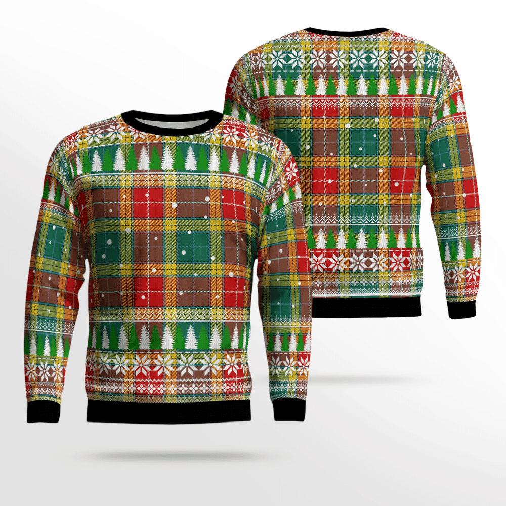 Clan Buchanan Old Sett Tartan Christmas Ugly Sweater NX92 Buchanan Old Sett Tartan Tartan Ugly Sweater   