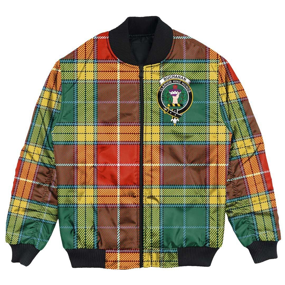 Clan Buchanan Old Sett Tartan Crest Bomber Jacket YL71 Buchanan Old Sett Tartan Tartan Bomber Jacket   