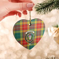 Clan Buchanan Old Sett Tartan Crest Heart Ceramic Ornament ZA38 Buchanan Old Sett Tartan Tartan Christmas   