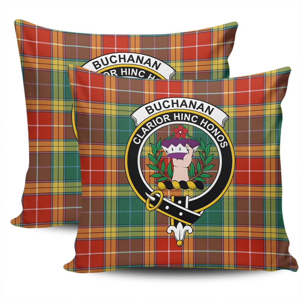 Clan Buchanan Old Sett Tartan Crest Pillow Cover QQ56 Clan Buchanan Tartan Today   