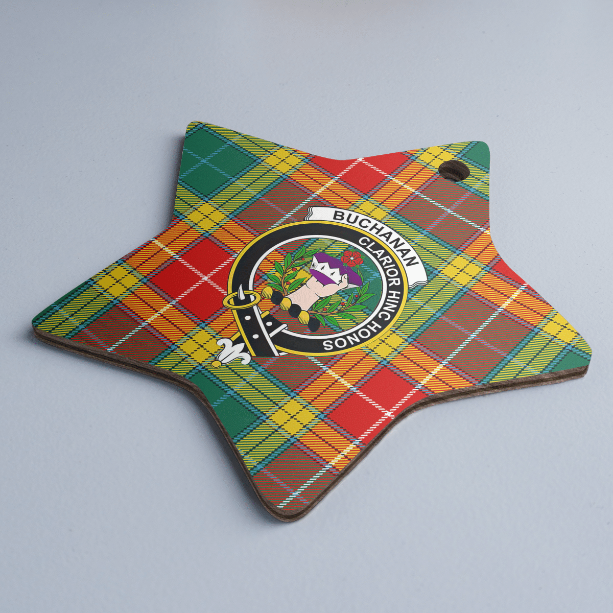 Clan Buchanan Old Sett Tartan Crest Star Ceramic Ornament DF60 Buchanan Old Sett Tartan Tartan Christmas   