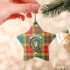 Clan Buchanan Old Sett Tartan Crest Star Ceramic Ornament DF60 Buchanan Old Sett Tartan Tartan Christmas   