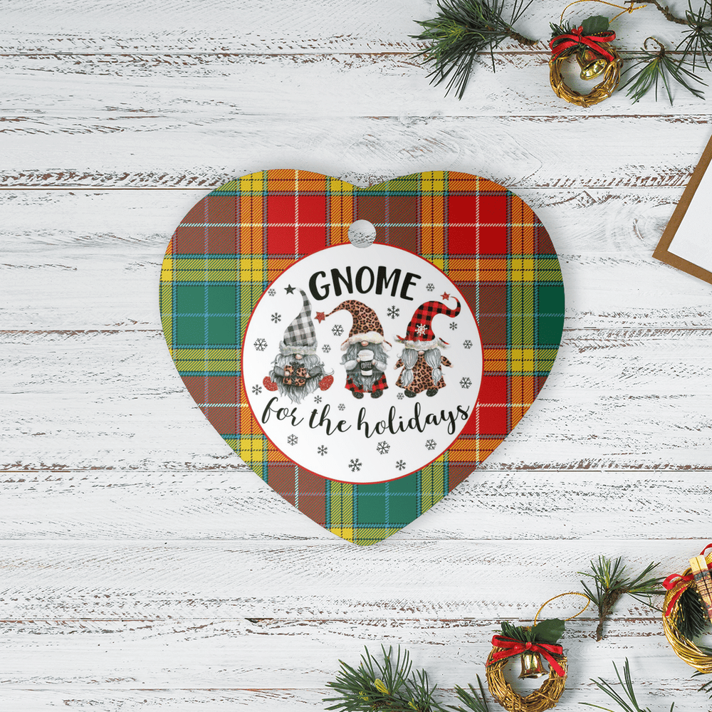 Clan Buchanan Old Sett Tartan Gnome Heart Ceramic Ornament HF82 Buchanan Old Sett Tartan Gnome Tartan Christmas   