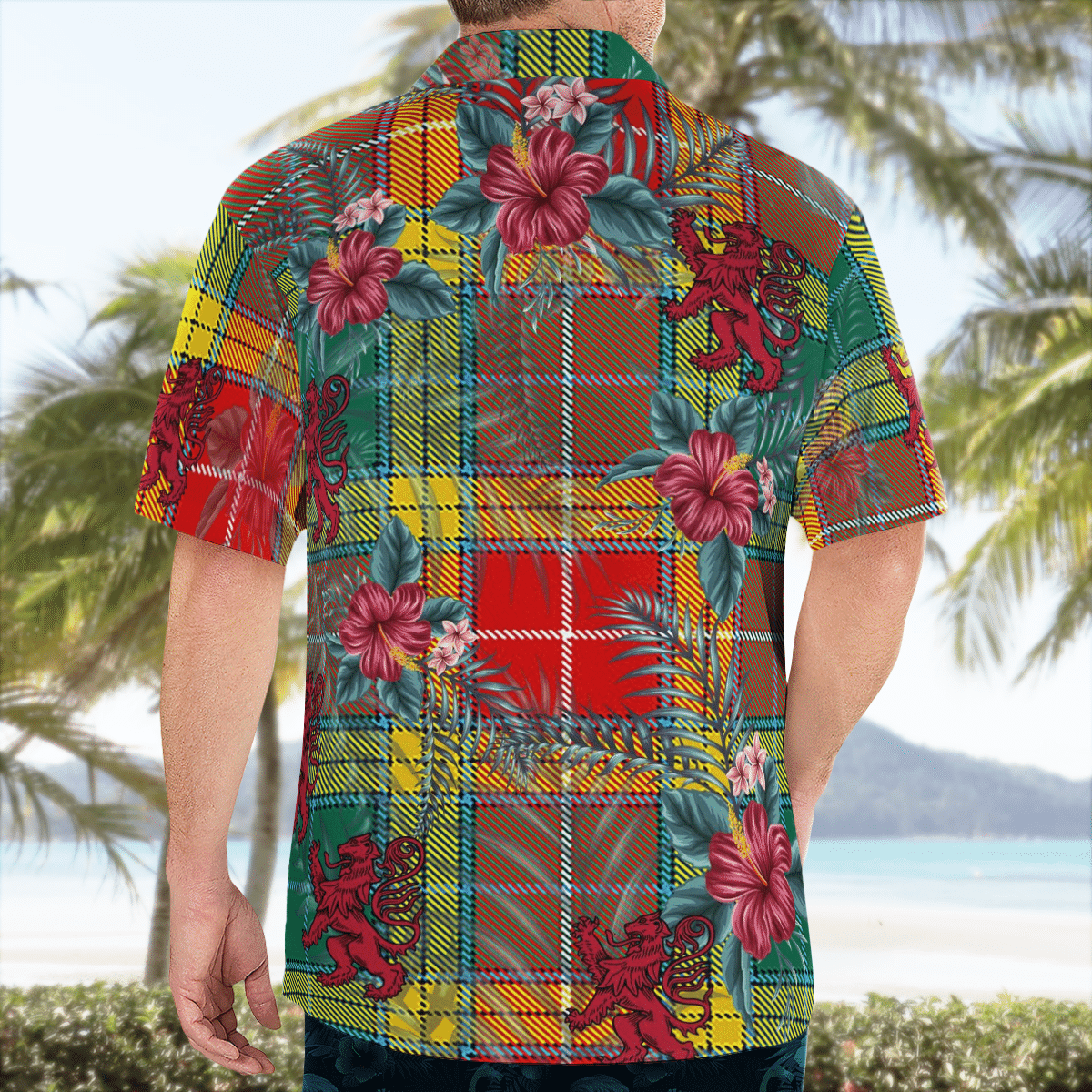 Clan Buchanan Old Sett Tartan Scottish Lion Hawaiian Shirt BN55 Buchanan Old Sett Tartan Tartan Hawaii Shirt   