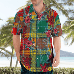 Clan Buchanan Old Sett Tartan Scottish Lion Hawaiian Shirt BN55 Buchanan Old Sett Tartan Tartan Hawaii Shirt   
