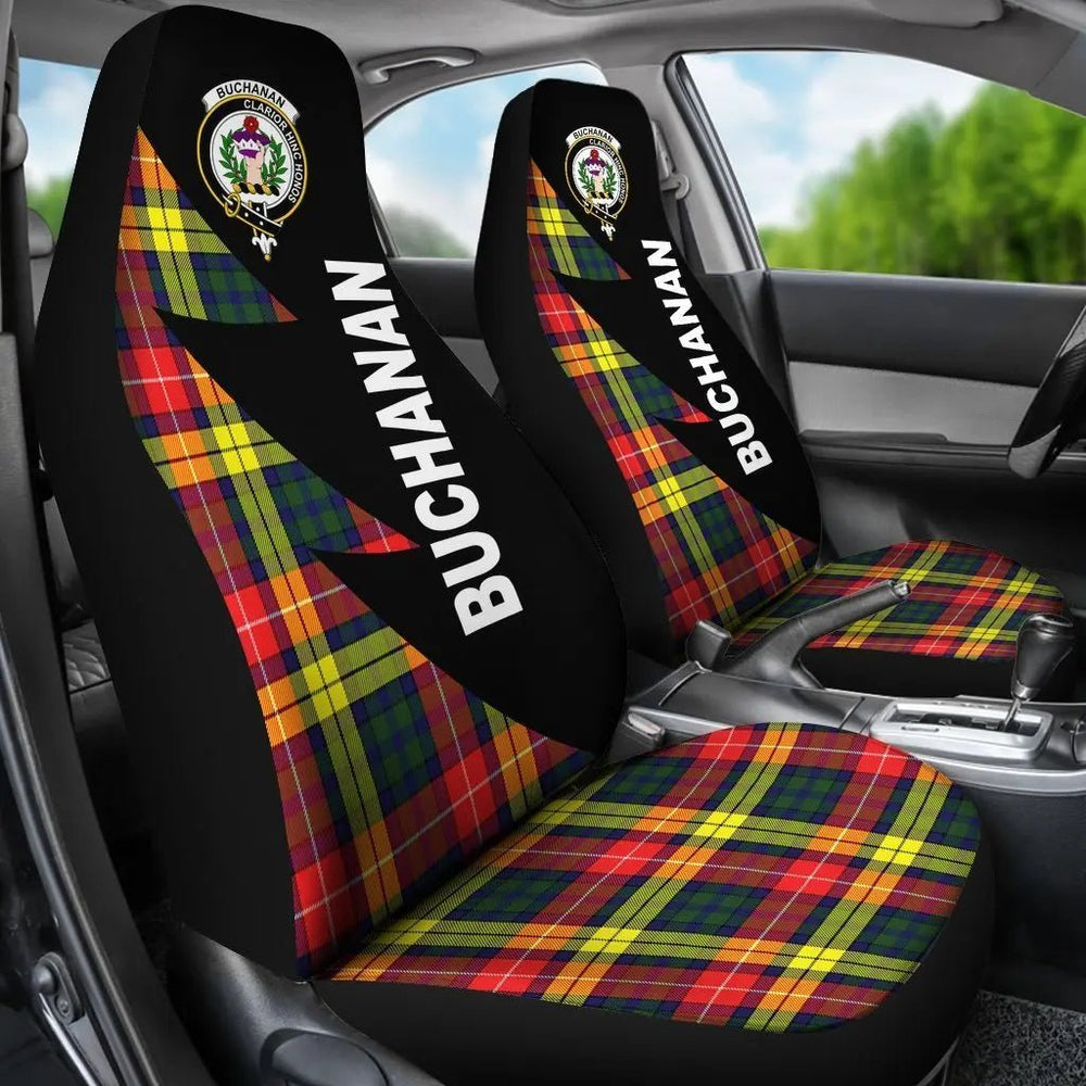 Clan Buchanan Tartan Crest Car Seat Cover  - Flash StyleZI75 Clan Buchanan Tartan Today   