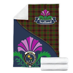 Clan Buchanan Tartan Crest Premium Blanket Thistle Style PC31 Clan Buchanan Tartan Today   