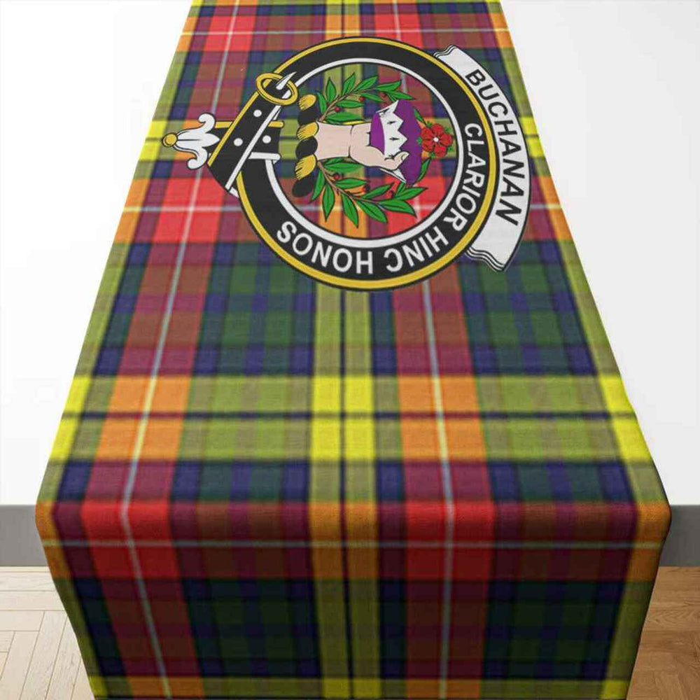 Clan Buchanan Tartan Crest Table Runner Cotton AN65 Buchanan Tartan Tartan Table Runner   