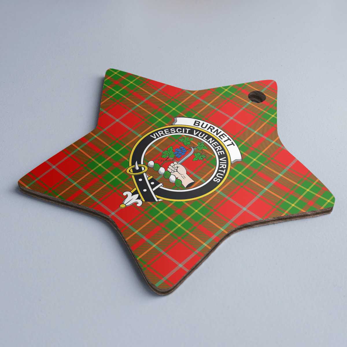 Clan Burnett Ancient Tartan Crest Star Ceramic Ornament ZC90 Burnett Ancient Tartan Tartan Christmas   