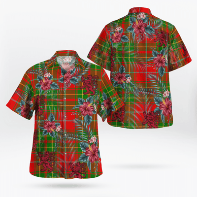 Clan Burnett Ancient Tartan Scottish Lion Hawaiian Shirt ED81
