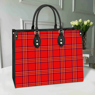 Clan Burnett Modern Tartan Leather Bag DU66