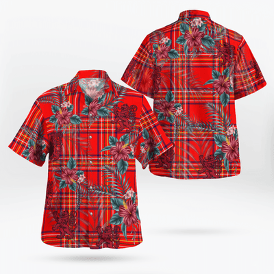 Clan Burnett Modern Tartan Scottish Lion Hawaiian Shirt VP83