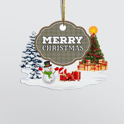Clan Burns Check "Merry Christmas" Tartan Acrylic Ornament