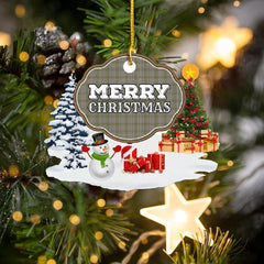 Clan Burns Check "Merry Christmas" Tartan Acrylic Ornament CM95 Burns Check Tartan Tartan Christmas   