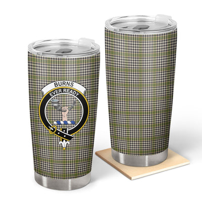 Clan Burns Check Tartan Crest Tumbler NP17