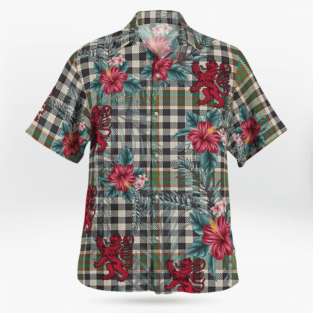 Clan Burns Check Tartan Scottish Lion Hawaiian Shirt TS42 Burns Check Tartan Tartan Hawaii Shirt   