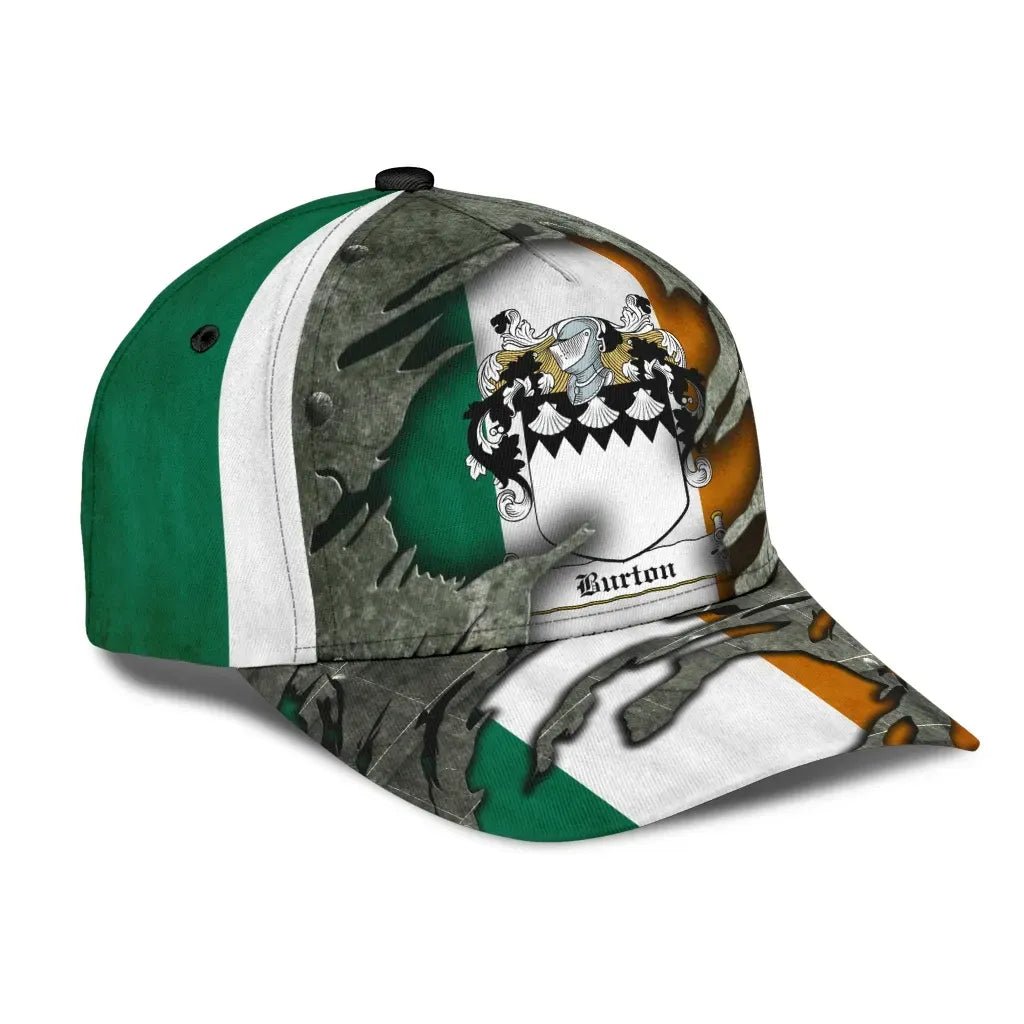 Clan Burton Coat Of Arms - Irish Family Crest Classic Cap QX22 Burton Coat Of Arms Irish Cap   