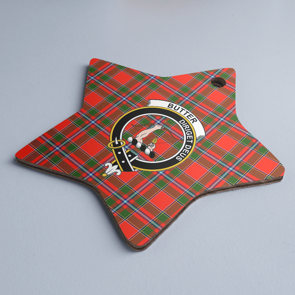 Clan Butter Tartan Crest Star Ceramic Ornament FA86 Butter Tartan Tartan Christmas   