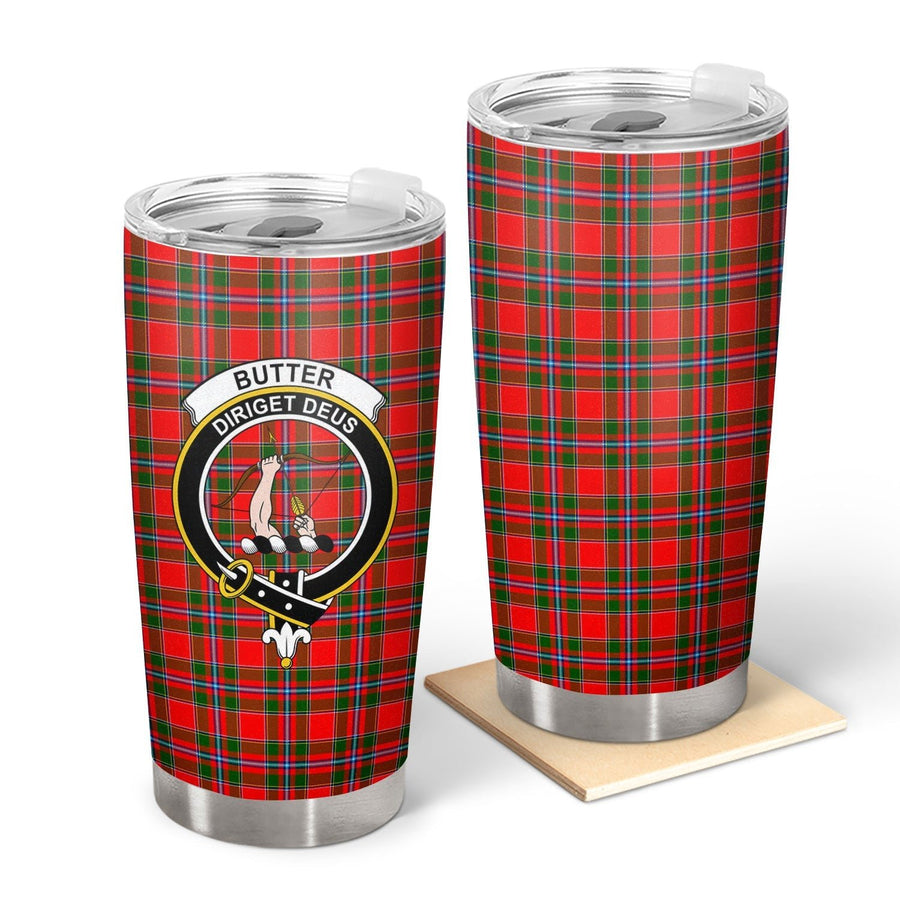 Clan Butter Tartan Crest Tumbler