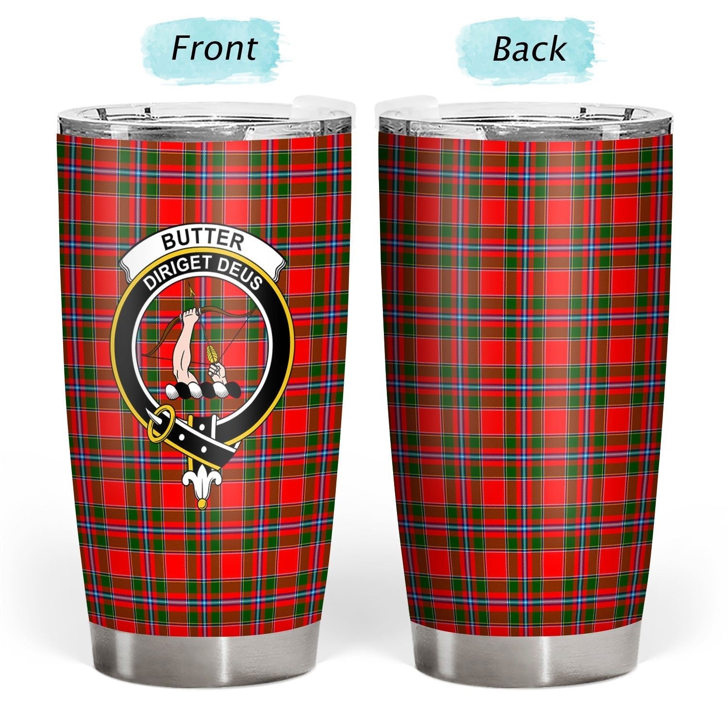 Clan Butter Tartan Crest Tumbler SY75 Clan Butter Tartan Today   