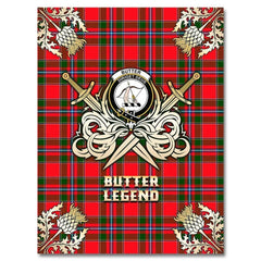 Clan Butter Tartan Gold Courage Symbol Blanket TT81 Clan Butter Tartan Today   