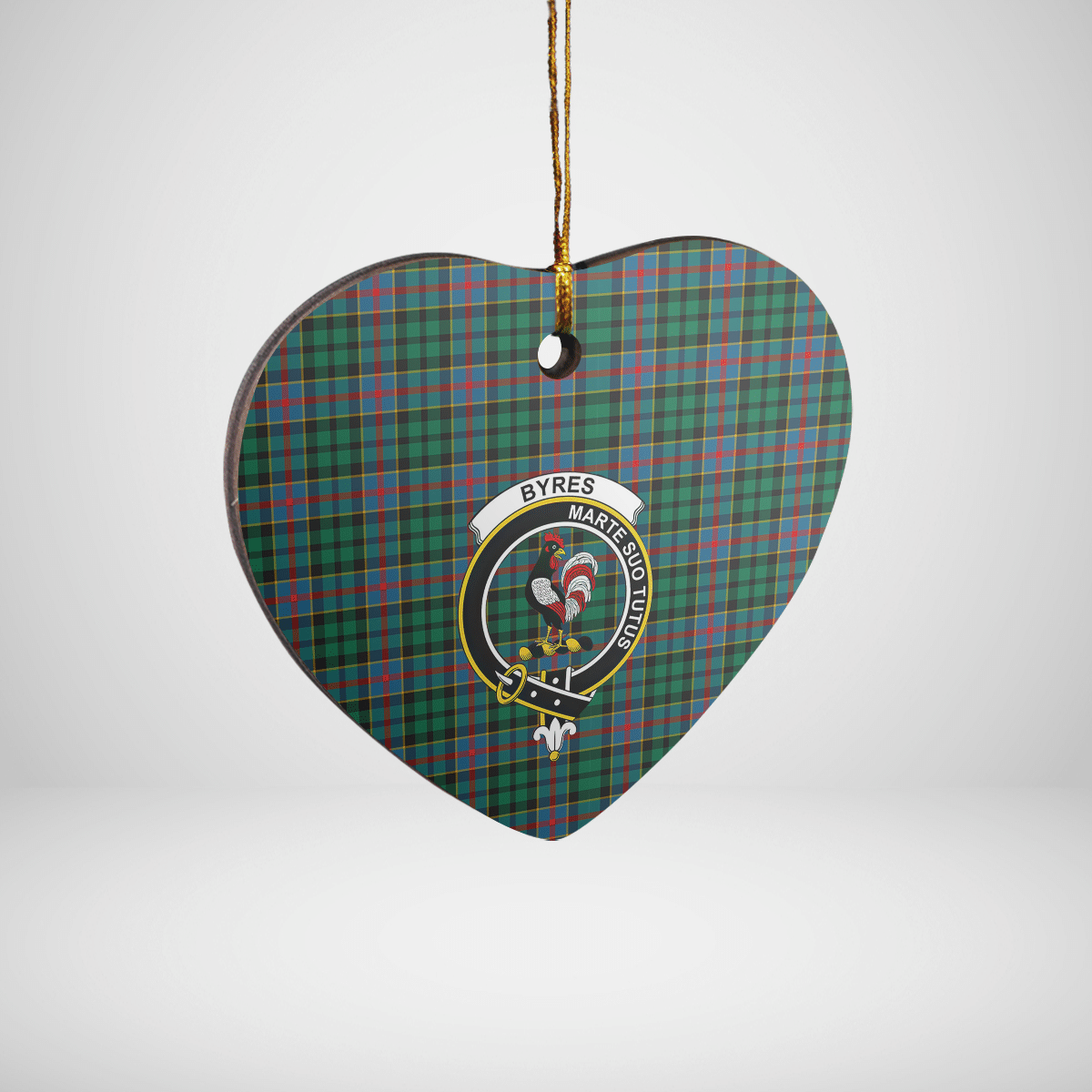 Clan Byres 1 Tartan Crest Heart Ceramic Ornament SA56 Byres 1 Tartan Tartan Christmas   