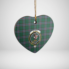 Clan Byres 1 Tartan Crest Heart Ceramic Ornament SA56 Byres 1 Tartan Tartan Christmas   