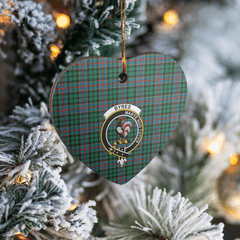 Clan Byres 1 Tartan Crest Heart Ceramic Ornament SA56 Byres 1 Tartan Tartan Christmas   