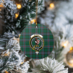 Clan Byres 1 Tartan Crest Round Ceramic Ornament TJ54 Byres 1 Tartan Tartan Christmas   