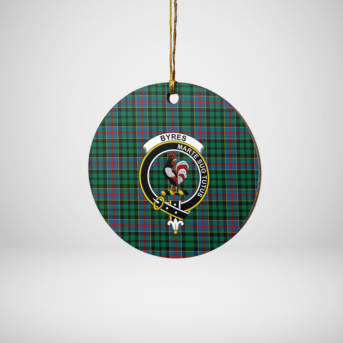 Clan Byres 1 Tartan Crest Round Ceramic Ornament TJ54 Byres 1 Tartan Tartan Christmas   
