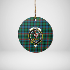 Clan Byres 1 Tartan Crest Round Ceramic Ornament TJ54 Byres 1 Tartan Tartan Christmas   