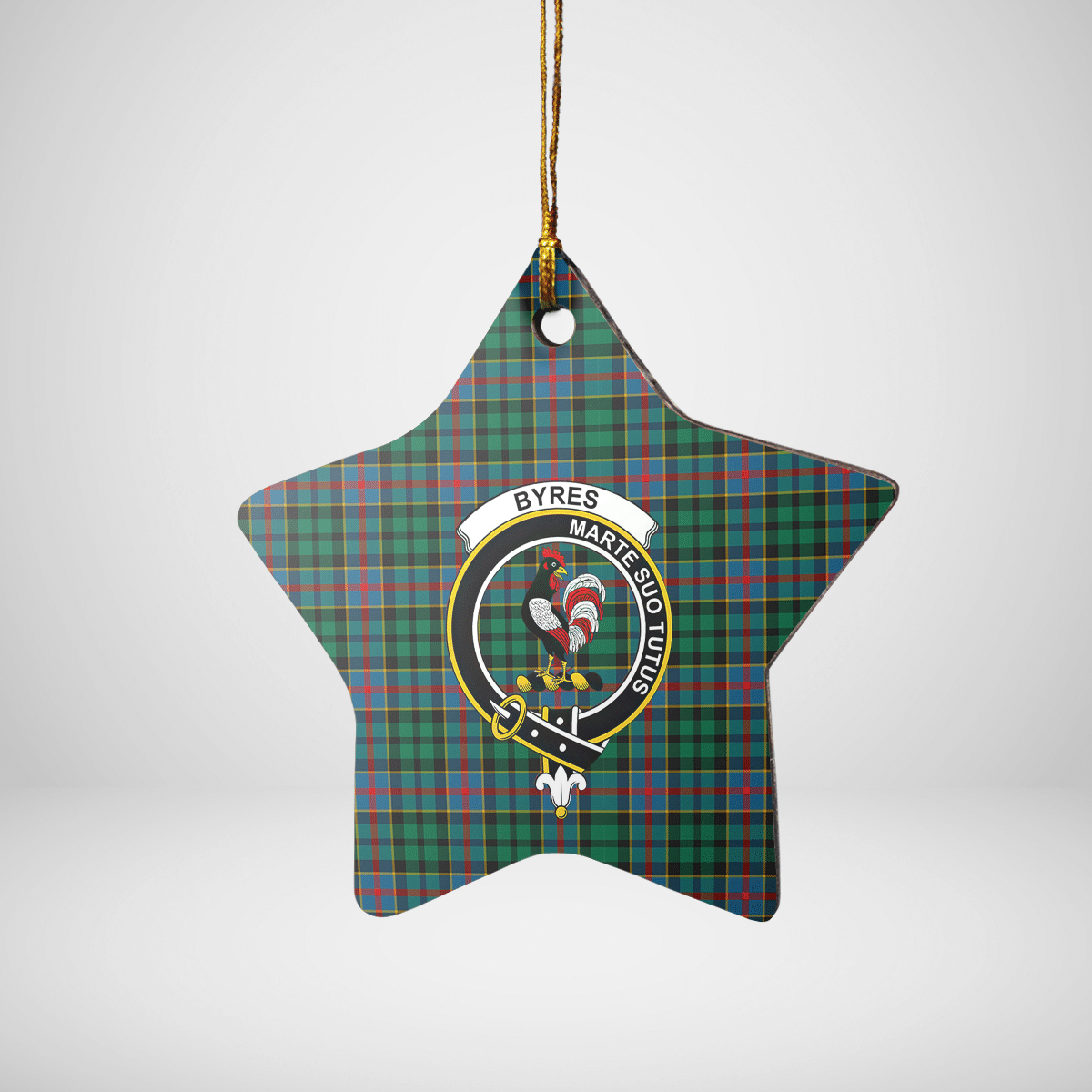 Clan Byres 1 Tartan Crest Star Ceramic Ornament NL44 Byres 1 Tartan Tartan Christmas   