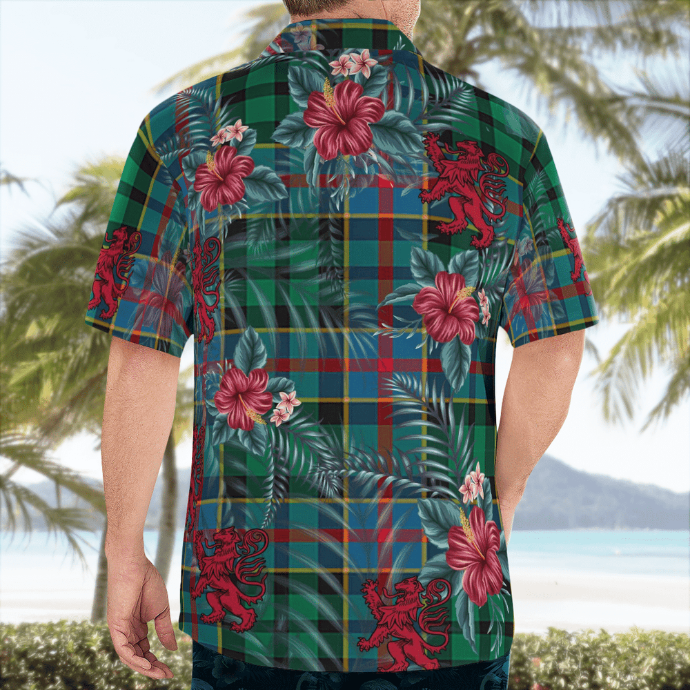Clan Byres 1 Tartan Scottish Lion Hawaiian Shirt JT85 Byres 1 Tartan Tartan Hawaii Shirt   